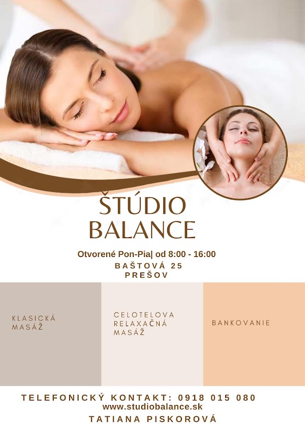 štúdio BALANCE masérske služby – masáže v Prešove