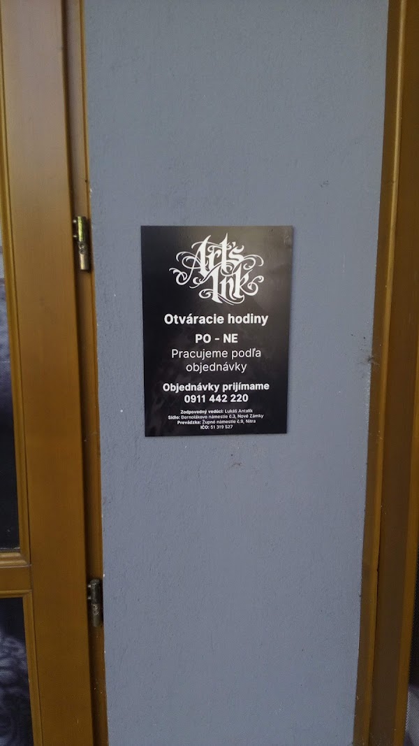 Art's Ink tetovacie štúdio Nitra